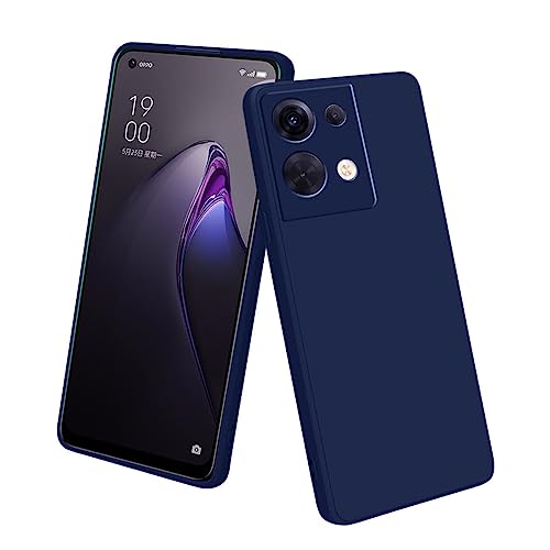 LIRAMARK Silicone Soft Back Cover Case for Oppo Reno 8 (Blue) - Image 1