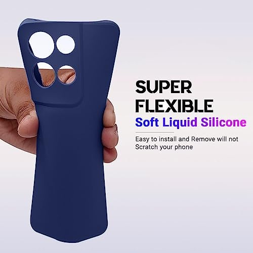 LIRAMARK Silicone Soft Back Cover Case for Oppo Reno 8 (Blue) - Image 4