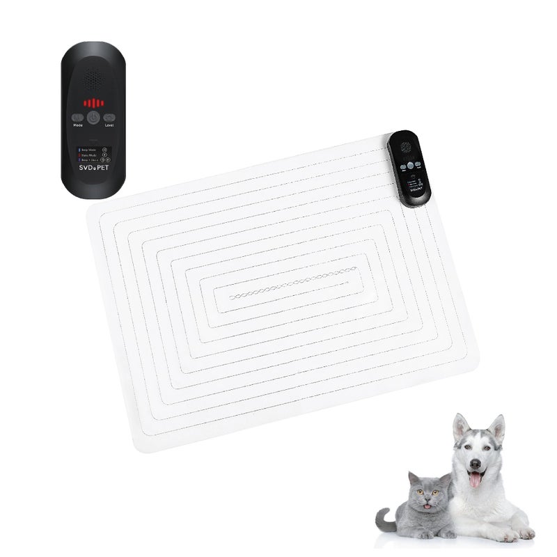 SVD.PET SVDPET Pet Training Mat with Tester 22 X 16 Pet Shock Pad Dogs Cats Electronic Repellent mat for Indoor 3 Training Modes 5 Levels Pet Safe Mode Black Controller - Image 2