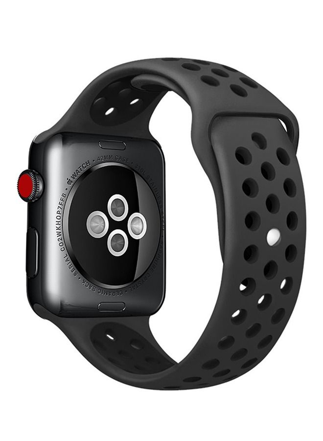 حزام قابل للتعديل لساعة Apple Watch Series 5/6/7 42/44/45 ملم أسود - Image 2