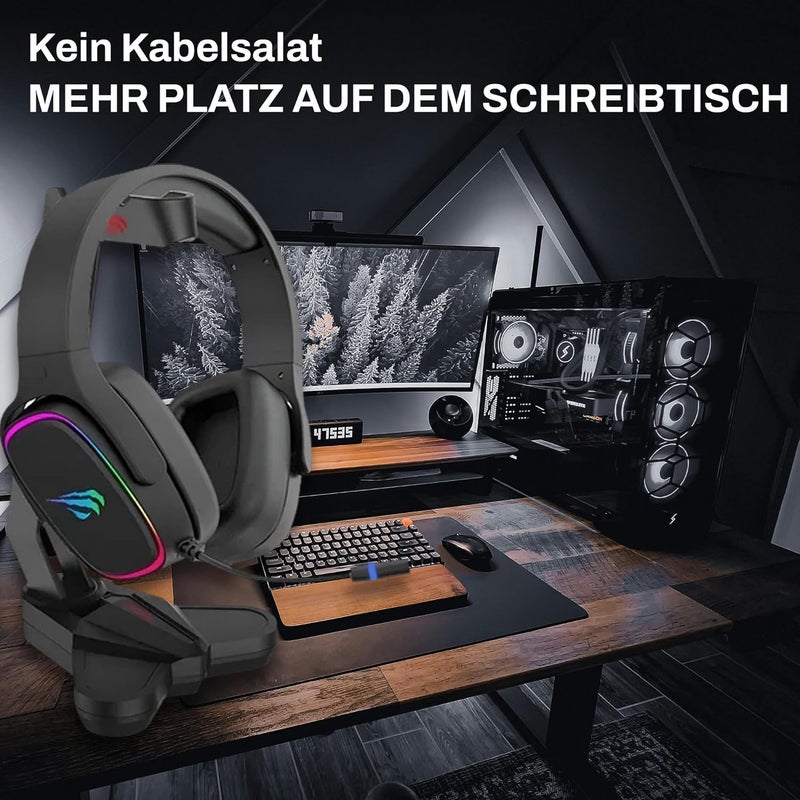 havit Salt mist resistant Gaming Series Headphone Stands, Black Spec upgraded improved quality - Image 1