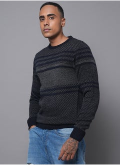HIGH STAR Men Dark Grey Sweater 