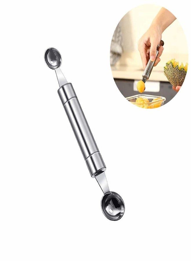 Ebonee Double-Sided Fruit Melon Baller Spoon, 2 in 1 Stainless Steel Scoop Cutter 20cm - Image 4