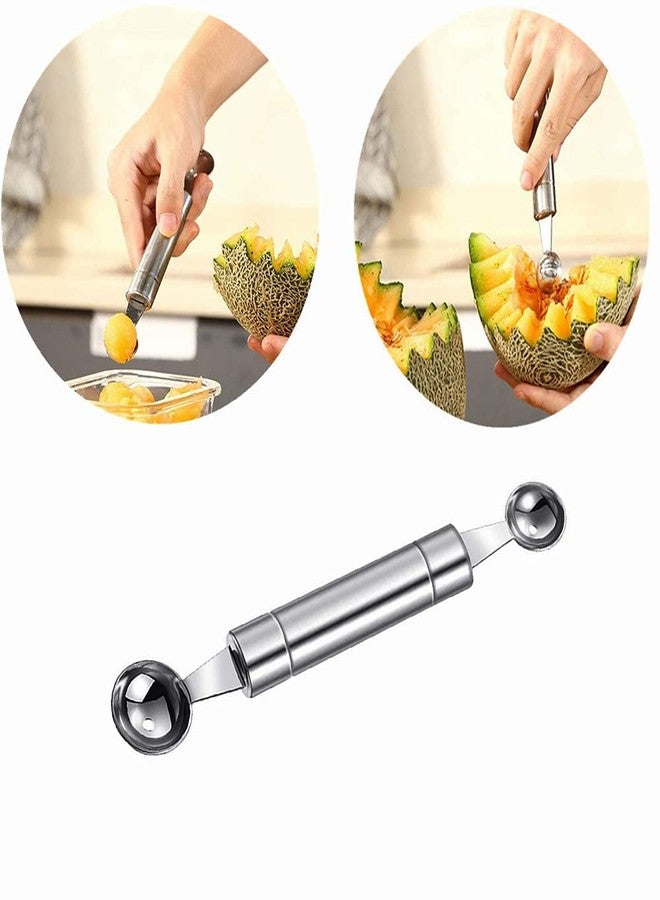 Ebonee Double-Sided Fruit Melon Baller Spoon, 2 in 1 Stainless Steel Scoop Cutter 20cm - Image 5