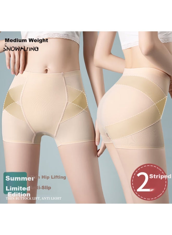Snowflying Anti-exposure Safety Shorts For Women, Summer Tummy Control And Lifting Underwear, Breathable Antibacterial Ice Silk Seamless Leggings, 2 Pairs - Image 1