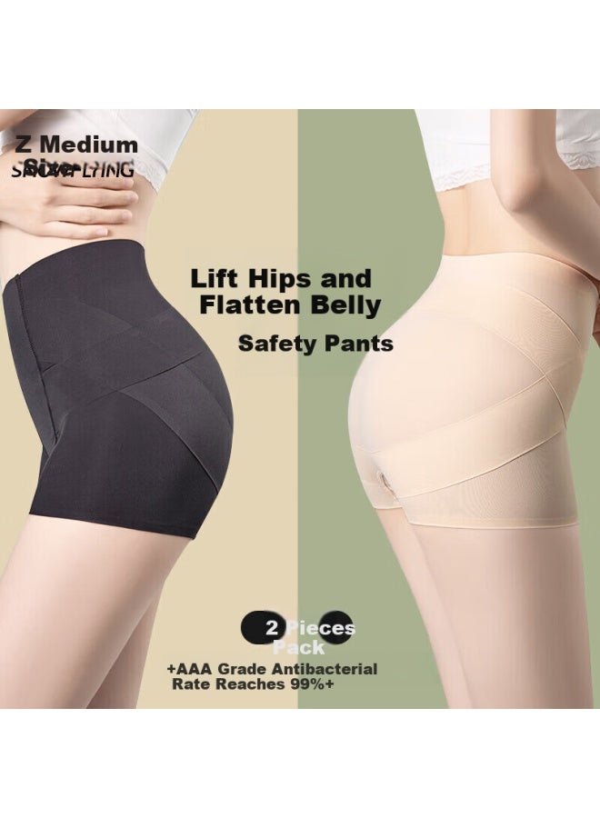 Snowflying Anti-exposure Safety Shorts For Women, Summer Tummy Control And Lifting Underwear, Breathable Antibacterial Ice Silk Seamless Leggings, 2 Pairs - Image 2