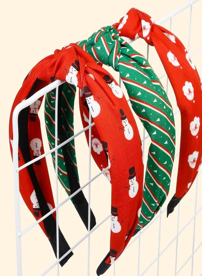 Huachi Christmas Headbands for Women Girls Holiday Knotted Head Bands Festive Top Knot Headband Red Green Hair Hoops 3PCS Christmas Gifts Hair Accessories for Women - Image 4