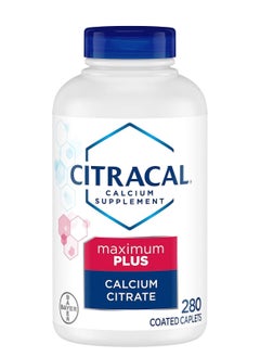 CITRACAL Maximum Plus, Highly Soluble, Easily Digested, 630 mg Calcium Citrate with 500 IU, 280 Count  - Image 1