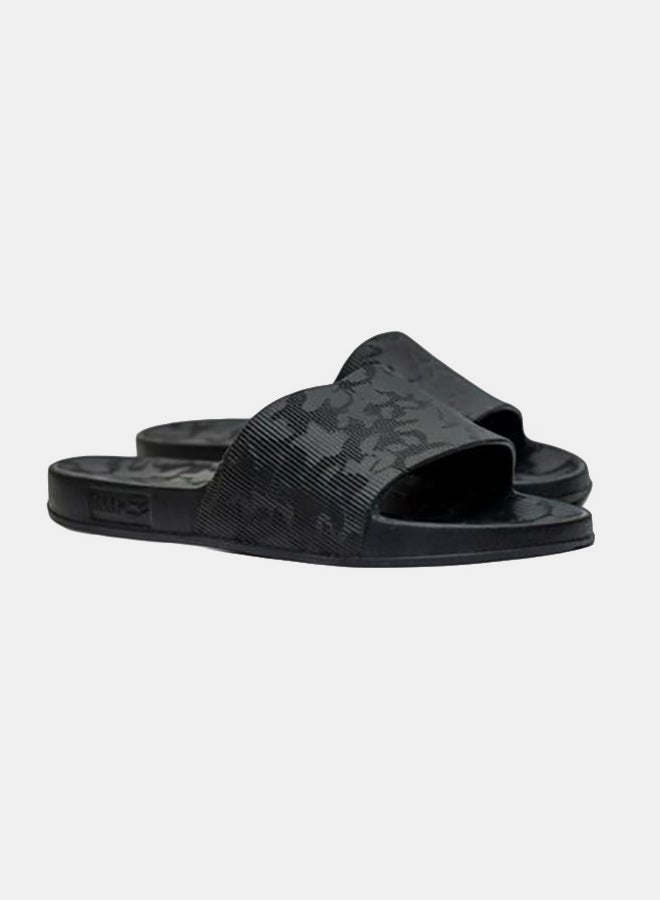 Glasgow Perforated Slide Slippers For Men - Black - Image 3