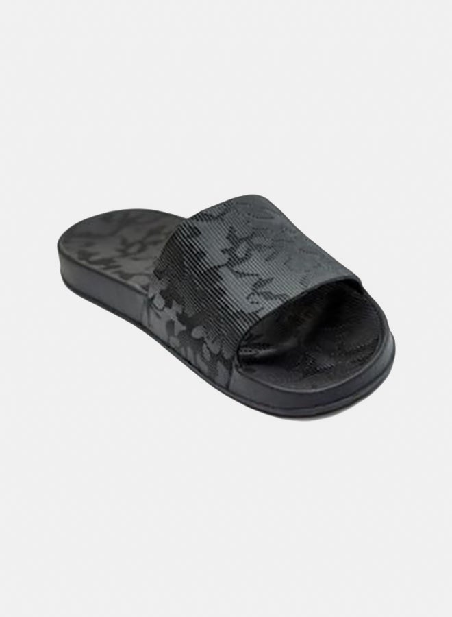 Glasgow Perforated Slide Slippers For Men - Black - Image 2