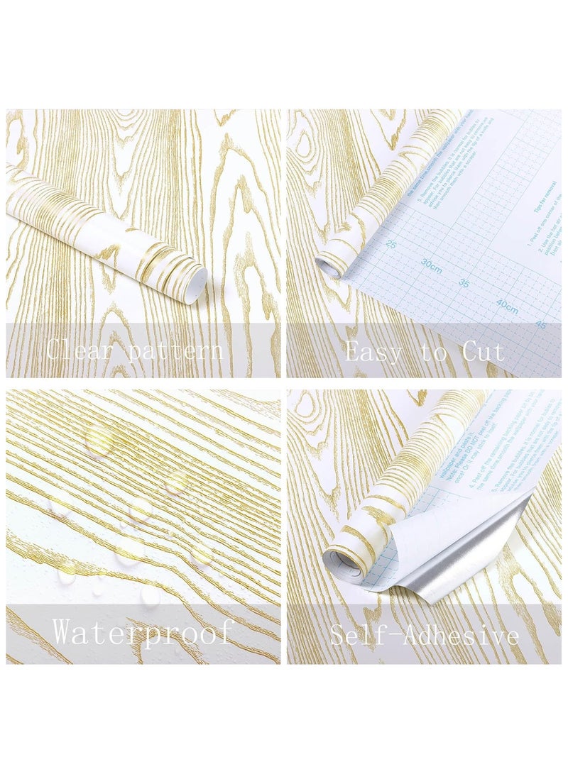 آنا ورق جدران ذاتي اللصق بمظهر خشبي مزيف، مقاوم للماء والرطوبة والزيوت، قياس 45 سم × 5 م - مثالي لتجديد المنازل - Image 5