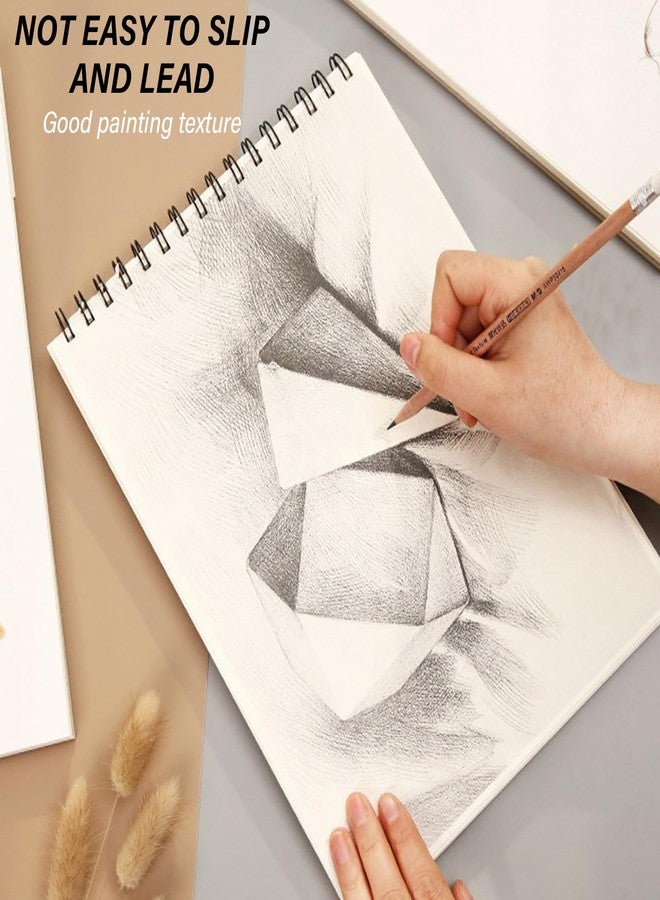 دفتر رسم حلزوني أنيق من كابريش، مقاس 9 × 12 بوصة، ورق سميك 100 غرام/متر مربع، 50 ورقة (100 صفحة)، دفتر رسم فني للكتابة والرسم مناسب للفتيات والسيدات والمبتدئات - وردي بنقشة مربعات - Image 4