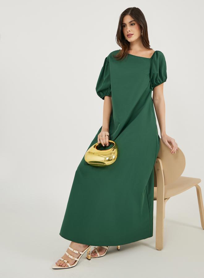 Styli Emerald Puff Sleeve Dress  - Image 1