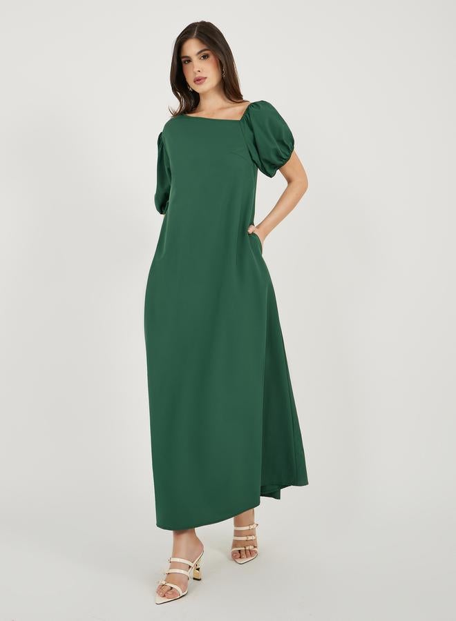 Styli Emerald Puff Sleeve Dress  - Image 2