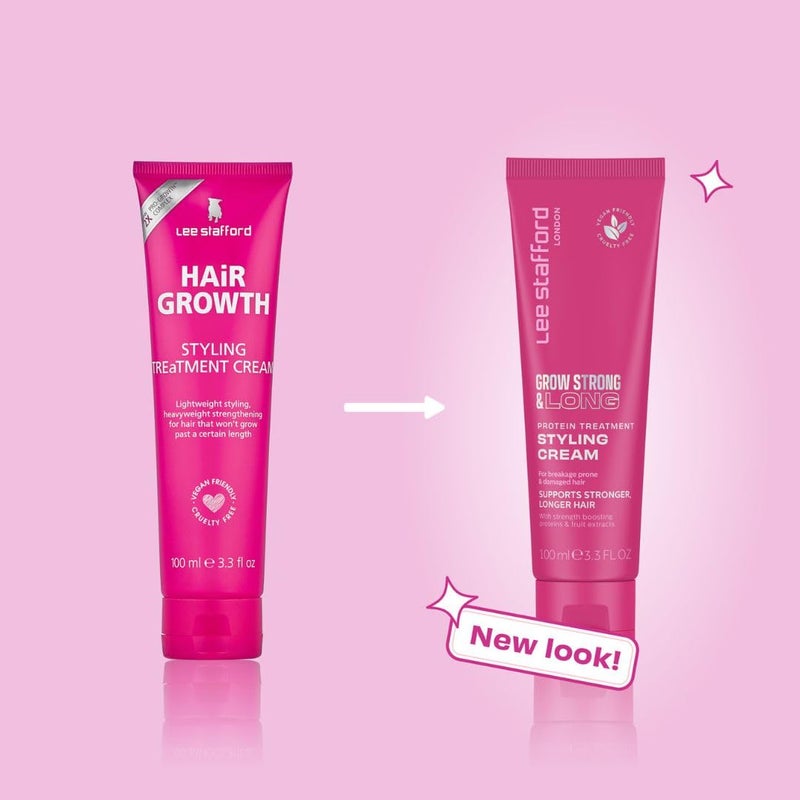 Lee Stafford كريم تصفيف نمو الشعر من لي ستافورد | مجموعة النمو القوي والطويل - كريم علاج البروتين، الأفضل للشعر المعرض للتكسر والتالف، يعزز إعادة النمو، ويزيد من الكثافة والحجم، 3.3 أونصة سائلة - Image 5