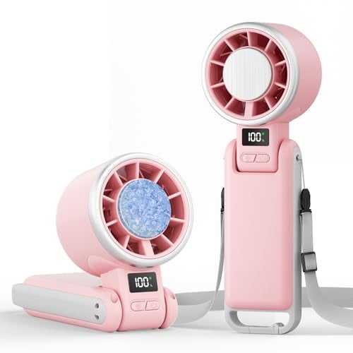 TriPole Portable Handheld Turbo Fan with Ice Cooling 5 Speed Battery Rechargeable Foldable 3 in 1 Mini Fan Neck Desk Fan Quiet Personal Fans for Outdoor Travel Camping Hiking Working - Image 1