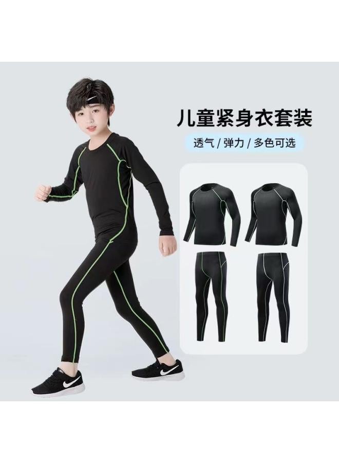 رحلة جوية بناطيل ضيقة للأطفال للأولاد لكرة السلة وكرة القدم بدلة رياضية للفتيات للجري واللياقة البدنية ملابس سريعة الجفاف ملابس التدريب - Image 2