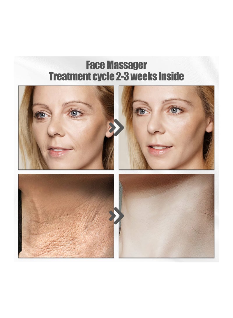 SYOSI Neck Face Massager, Electric Face and Neck Lifting Face Contouring Tool with 3 Colors of LED, Heating and Vibrating Skin Rejuvenating Beauty Device to Lift and Tighten Sagging Skin - Image 4