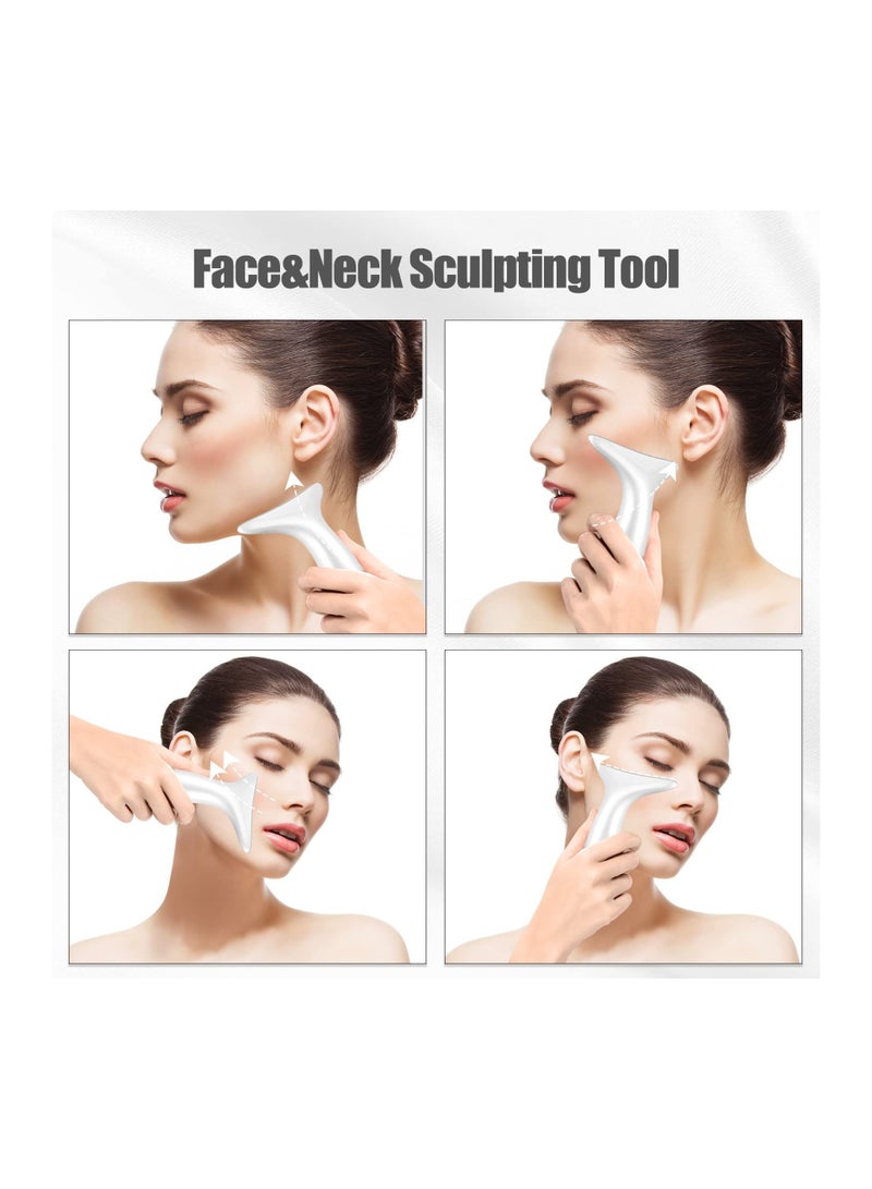 SYOSI Neck Face Massager, Electric Face and Neck Lifting Face Contouring Tool with 3 Colors of LED, Heating and Vibrating Skin Rejuvenating Beauty Device to Lift and Tighten Sagging Skin - Image 5