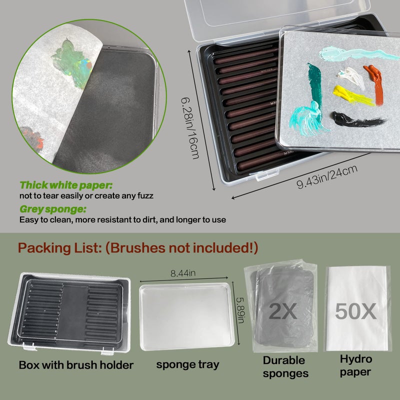 Kreapa Wet Palette Wet Pallet for Miniatures- Stay Wet Palette for Acrylic Painting, Paint Brush Holder Organizer Wet pallete Storage containers - Image 5