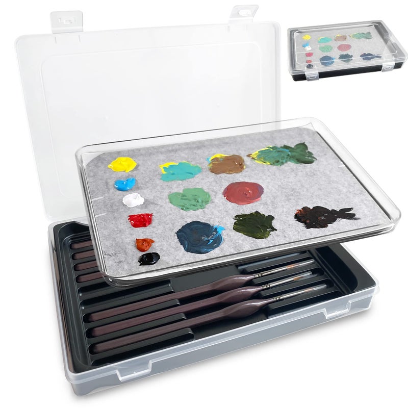 Kreapa Wet Palette Wet Pallet for Miniatures- Stay Wet Palette for Acrylic Painting, Paint Brush Holder Organizer Wet pallete Storage containers - Image 1