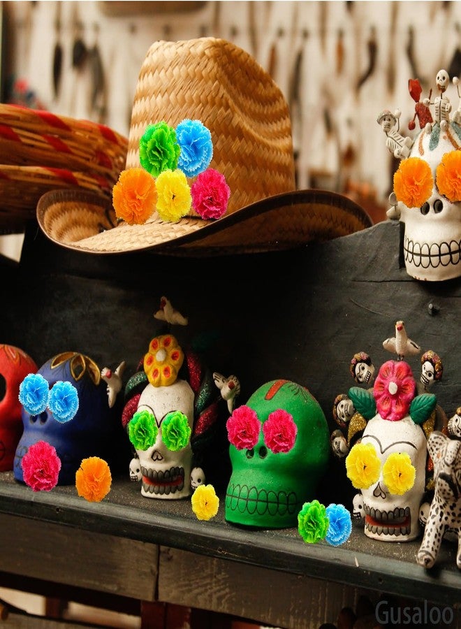 Gusaloo Marigold Flower Heads 50 pcs Halloween Faux Marigold Flower Day of The Dead Decoration for Mexican Party Cinco de Mayo Wedding Party Diwali Home Decor Dia De Los Muertos Decor - Image 5
