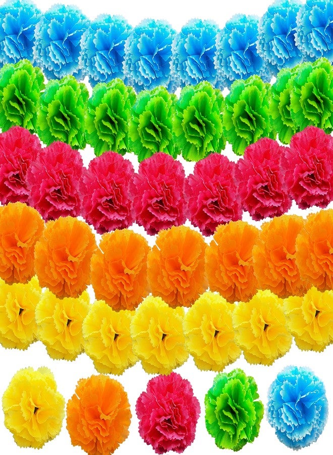 Gusaloo Marigold Flower Heads 50 pcs Halloween Faux Marigold Flower Day of The Dead Decoration for Mexican Party Cinco de Mayo Wedding Party Diwali Home Decor Dia De Los Muertos Decor - Image 1