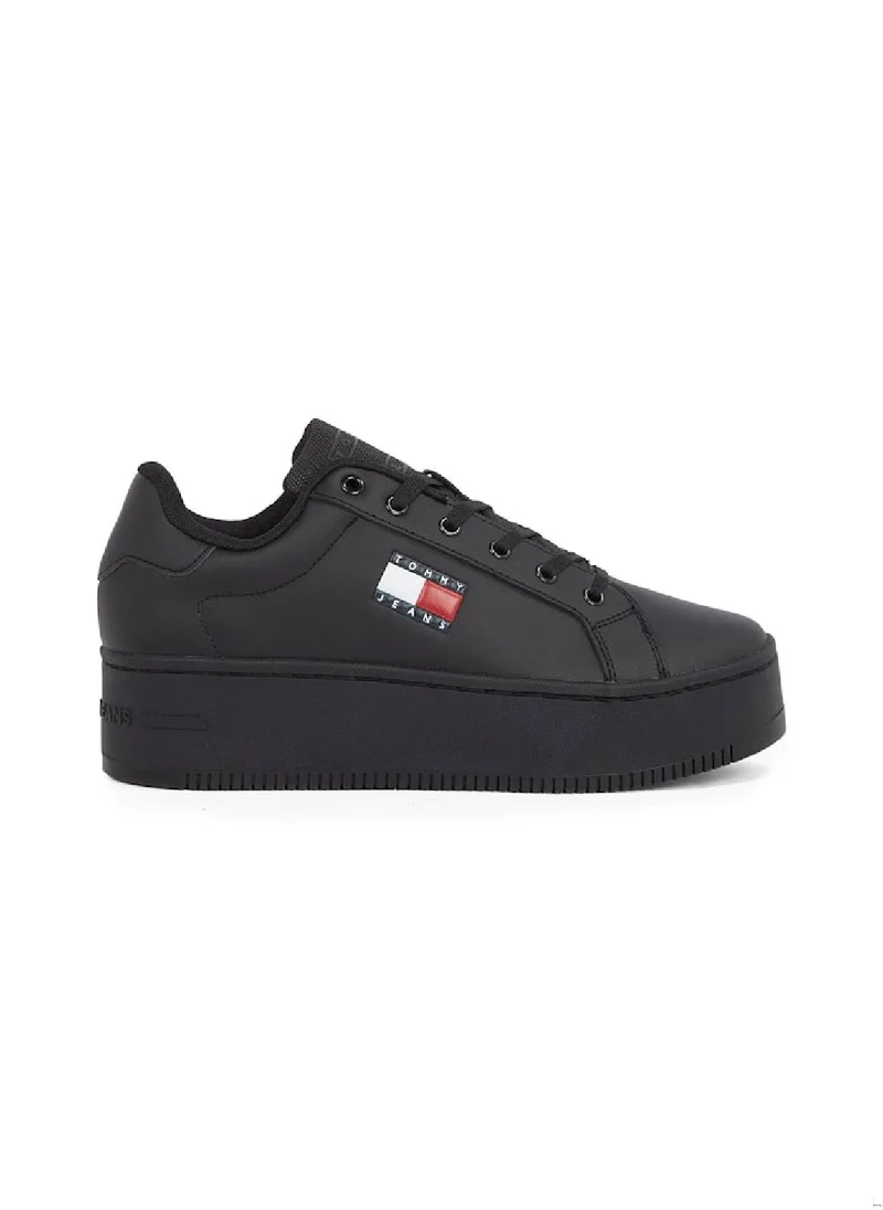 TOMMY JEANS Women's Platform Trainers - Leather, Black