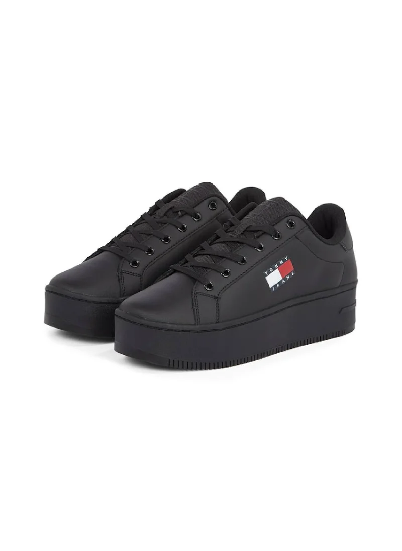 TOMMY JEANS Women's Platform Trainers - Leather, Black