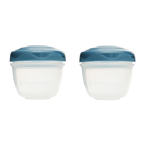 ZigZag 2-Piece Round Food Container Set 150ml – Dark Blue