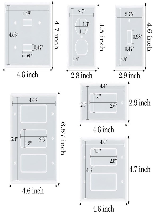 Moukiween 6Pcs Light Switch Cover Resin Molds, Switch Plate Silicone Molds Standard Switch Socket Panel Epoxy Molds for DIY Decorative Wall Plate Mold Crafts Making Home Décor - Image 2