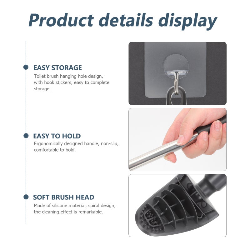 Silicone Brush Household Closestool Bathroom Cleaning Tool - Image 5