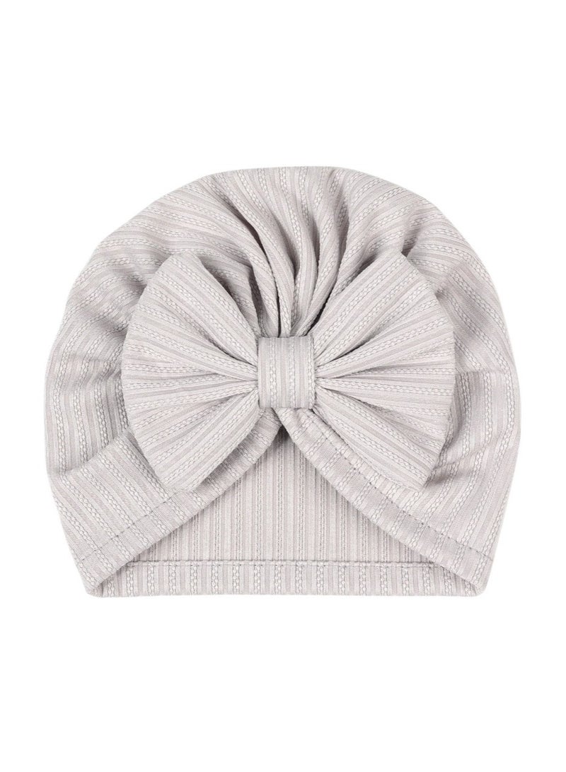 Bambimici Babybow Turban Hat And Mittens Gray - Image 3