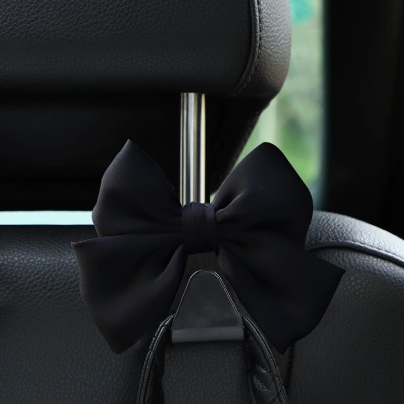 Mandark 2PCS Car Seat Headrest Hooks, Cute Bow Vehicle Hooks for Purses and Bags, Automotive Purse Hook Hanger Interior Decoration Accessories, Universal for SUV, Sedan, Truck (Black Line) - Image 5