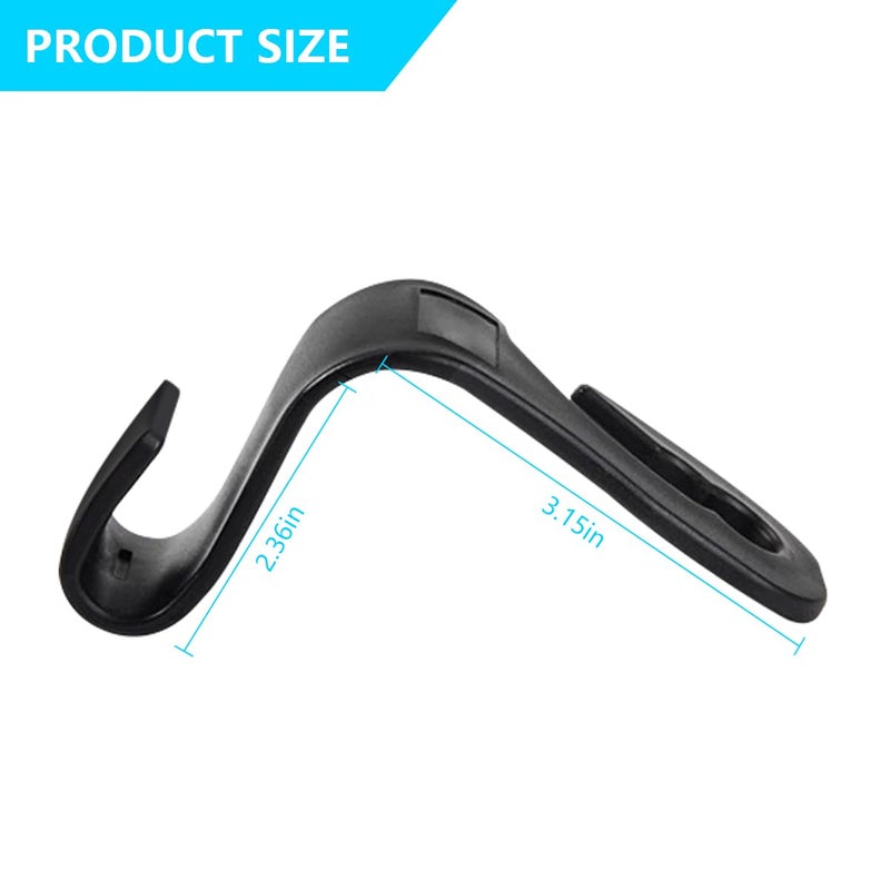 Mandark 2PCS Car Seat Headrest Hooks, Cute Bow Vehicle Hooks for Purses and Bags, Automotive Purse Hook Hanger Interior Decoration Accessories, Universal for SUV, Sedan, Truck (Black Line) - Image 2