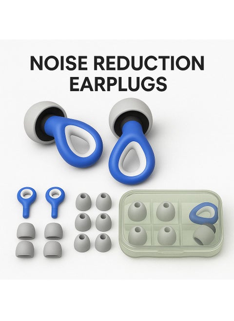 Universal Size Waterproof Silicone Noise-Canceling Earplugs for Swimming, Sleep, and Hearing Protection – Reusable and Comfortable,Painless Sensation and Not Easily Detached(Blue)