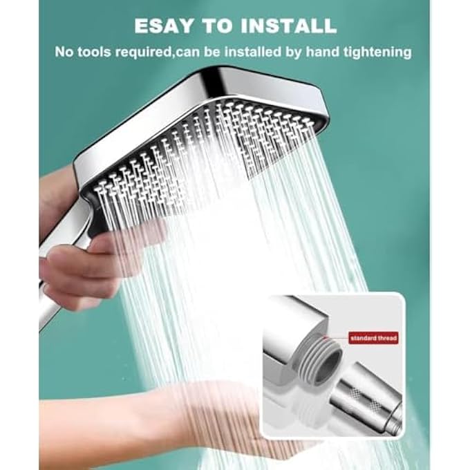 Hand Shower Head High Pressure Rainfall Showerhead with 3 Spray Modes Adjustable Angle Handheld Shower for Adults and Kids Perfect for Bathroom and Spa Relaxation - Image 4