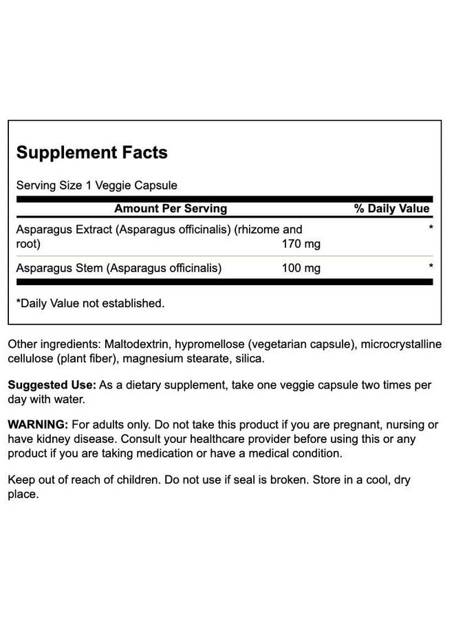 Swanson Full Spectrum Asparagus Young Shoots 400 mg 60 Caps (2 Pack) - Image 2