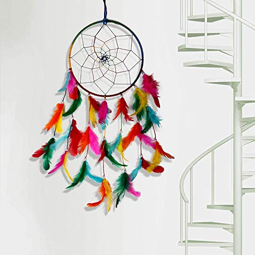 Dreamcatcher Handmade Colorful Feather Fill Delicate Dreamcatcher ~ Hanging Dreamcatchers, Garden, Car, Outdoor, Bedroom Pack Of 1 (Dc16Cm-Multicolor) - Image 5