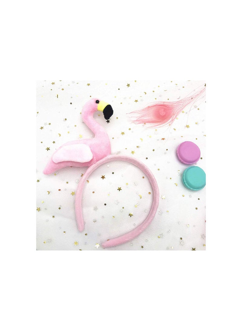 GGOOT 2pcs Flamingo Headband, Pink and Rose Red Hair Hoops Cute Flamingo Head Hair Hoops for Hawaii Party Supplies  - Image 5