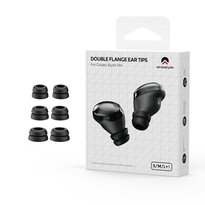 Samsung Buds Pro Silicone Eartips Caps Black SML each pair (Buds Pro) 