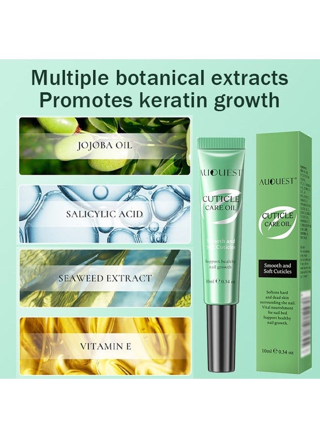 AuQuest Cuticle Care Oil，Nail Cuticle Oil Care with Smooth & Soft Cuticles Brush for Nail Repair Care Treatment Cuticle Oil Pen Nails Moisturizer Manicure Nourish Oil Support Healthy Nail Growth - Image 2