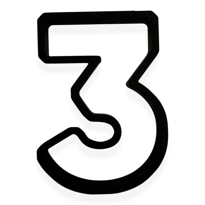 3 Block Numbers Cookie Cutter with Easy to Push Design 35 inch