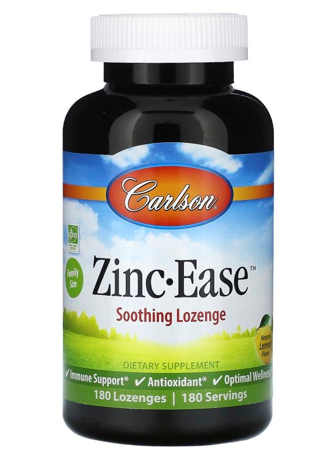Carlson Zinc-Ease Soothing Lozenge Natural Lemon 180 Lozenges (10 mg Per Lozenge) - Image 1