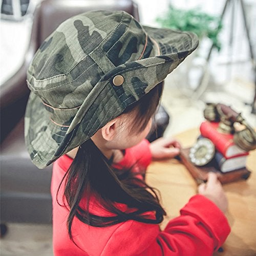 AngelGift Toddler Floppy Hat Kids Sun Hat with Chin Strap Unisex Baby Sun Protection Hat (2-4 Years, Camouflage) - Image 3