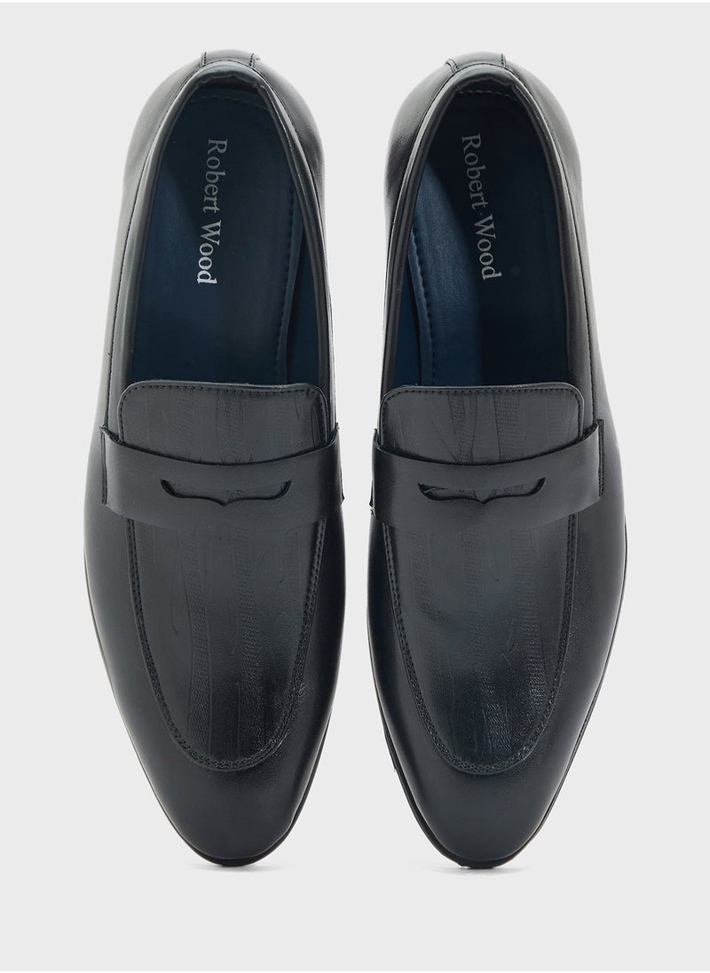 Robert Wood Texture Detail Classic Formal Slip Ons  - Image 4