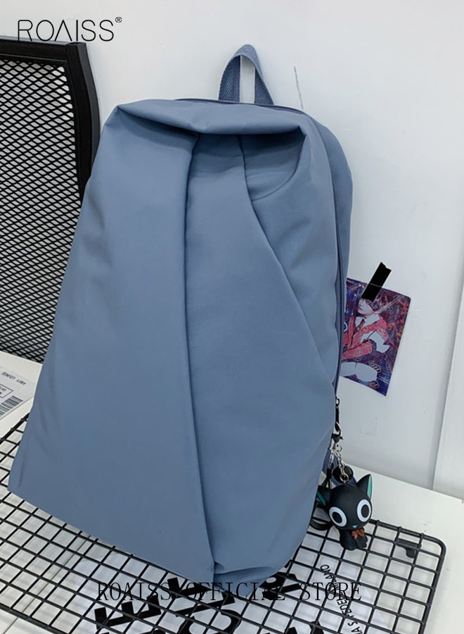 roaiss Functional Backpack Large Capacity Short Distance Travel Solid Color Design Light Business Style Student Backpack Computer Bag - Image 2