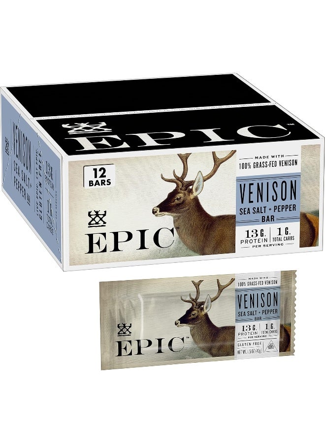 Epic Venison Sea Salt & Pepper Protein Bars - 12 Count - Image 1