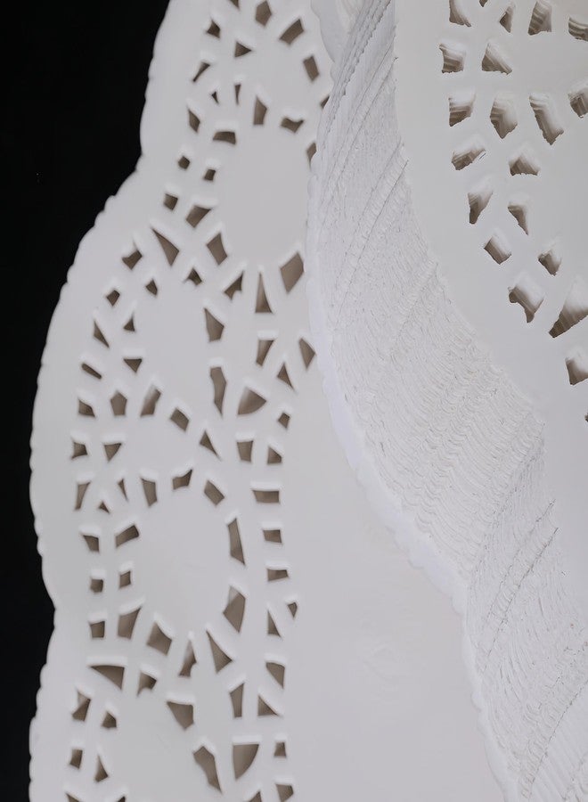 LJY 120 Pieces White Lace Round Paper Doilies Cake Packaging Pads Wedding Tableware Decoration (8.5 Inch) - Image 2