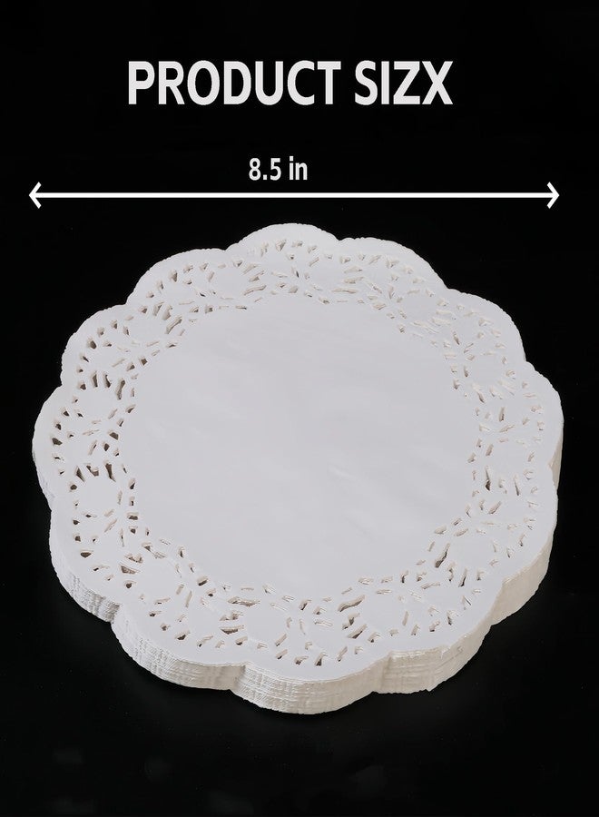 LJY 120 Pieces White Lace Round Paper Doilies Cake Packaging Pads Wedding Tableware Decoration (8.5 Inch) - Image 3